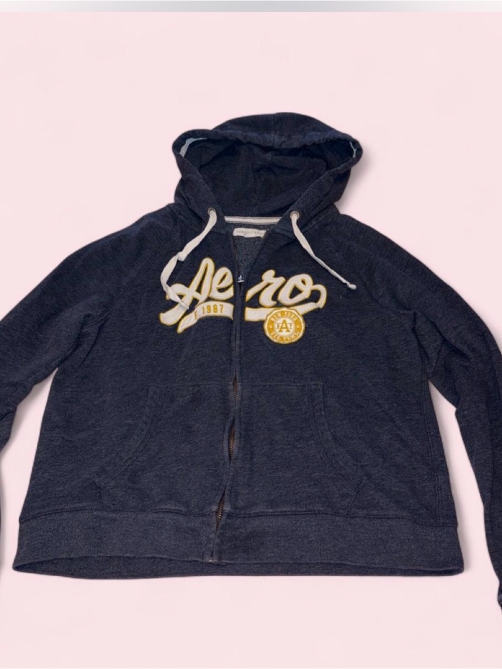 Aeropostale Women’s Navy Blue Zip-Up Hooded Jacket